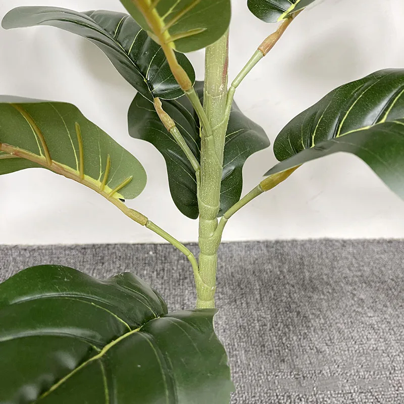 59in Large Ficus Tree Artificial Plants Fake Tree Plastic Banyan Leafs Real Touch Banyan Tree Leaves For Home Office Shop Decor