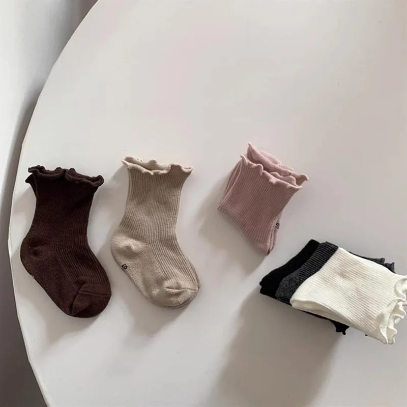 Cute Baby Socks Kids Solid Color Tube Socks