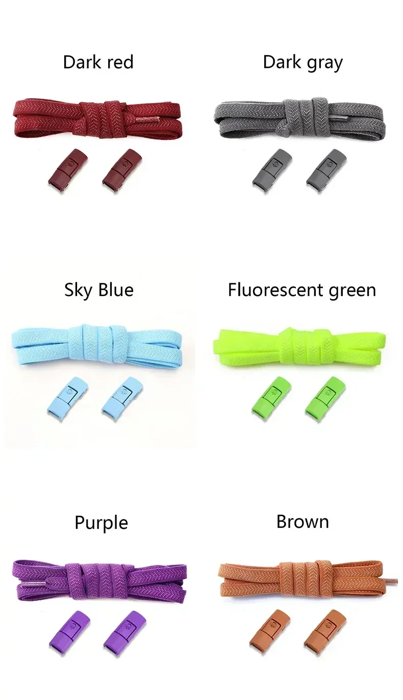 1 Paar bunte, elastische, flache Schnürsenkel ohne Binden mit Metallverschluss für Sneaker – langlebiges Schnürsenkel-Zubehör – Detail 10