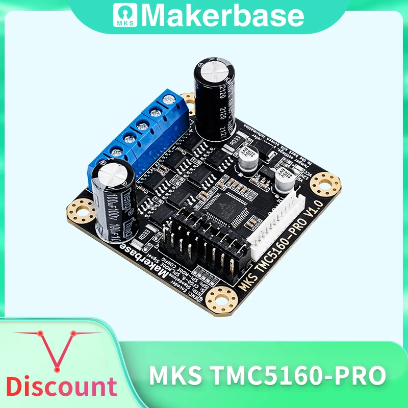 

Makerbase MKS TMC5160-PRO High current 6A High Valtoge 8-60VDC Stepper Motor Driver SPI Mode Marlin Klipper 3D printer parts