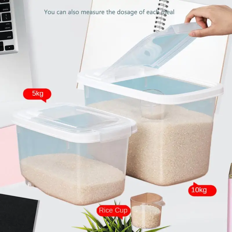 

CHAHUA-Sealed Rice Bucket, The Ultimate Moisture Proof Household Plastic Storage Solution for Fresh and Long-Lasting Rice Prese