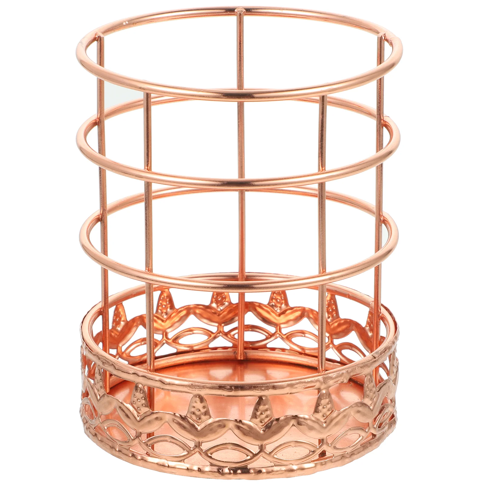 

Rose Gold Pen Holder Bucket School Supply Organizer Office Desk Organizers Pencil Makeup Brush