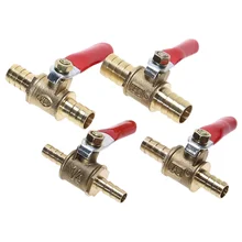  6mm 8mm 10mm12mm Ball Faucet Shutoff Ball Valve Hose Barb Inline Water Oil Air Gas Fuel Line Small Brass Ball Valve 