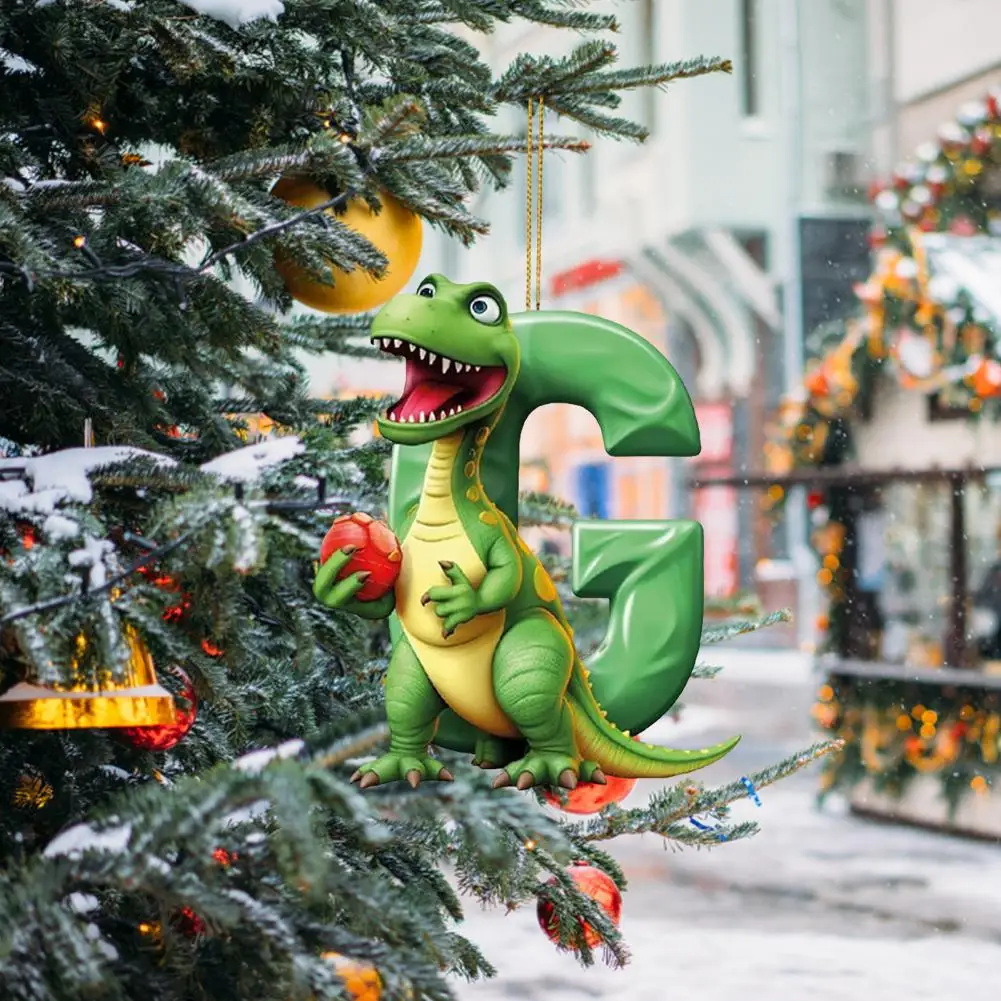 

Hanging Ornament Funny Cartoon Style Christmas Dinosaur Ornament Festive Hanging Pendant with Lanyard for Tree Decoration Xmas