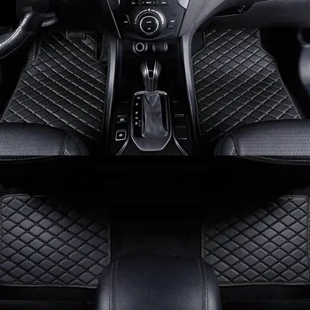 Tappetini Auto 4 Pezzi Universali in Pelle PU Impermeabili, Protezione per Pavimento Auto, Set Tappetini Anteriori e Posteriori, Accessori Auto