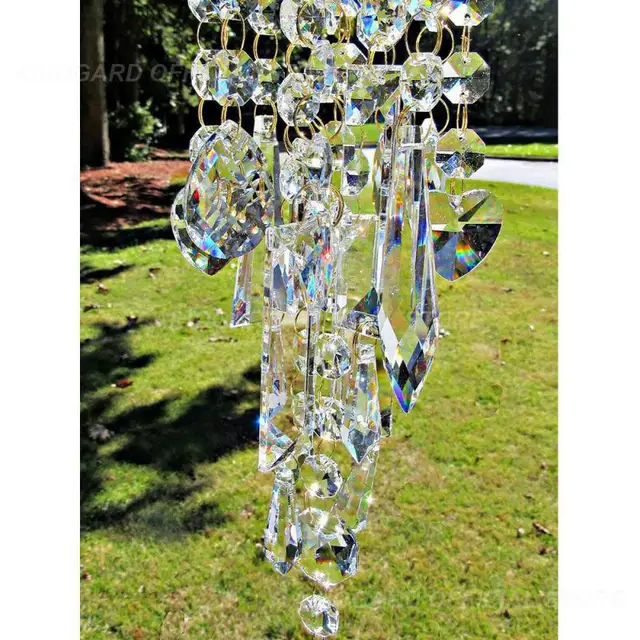 Prizma Napsütő Ablak Kristályszél Hangjelző Dísz Függő Medál Szivárvány Könnyű Álom Fogó Otthoni Dekoráció Kézműves - Image 2