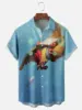 Hawaii Men's Shirt 3D Print Funny Cartoon Animal Short-sleeved Tops Summer Casual Men's Clothes Street fashion shirt for boys 3