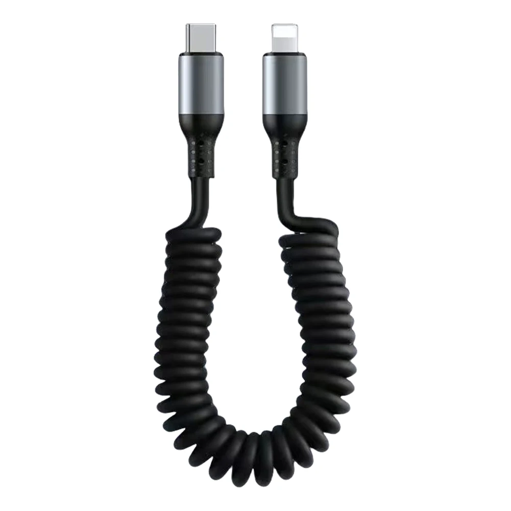 High-Speed 6A USB Type C Spring Telescopic Quick Charger Cable