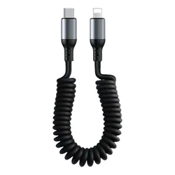 High - Speed 6A USB Type C Spring Telescopic Quick Charger Cable (Type C for Apple)