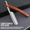 Professional Barbershop Men's Shaver Straight Edge Barber Razor Knives Manual Beard Shaving Care Shavette with Wiping Cloth 3