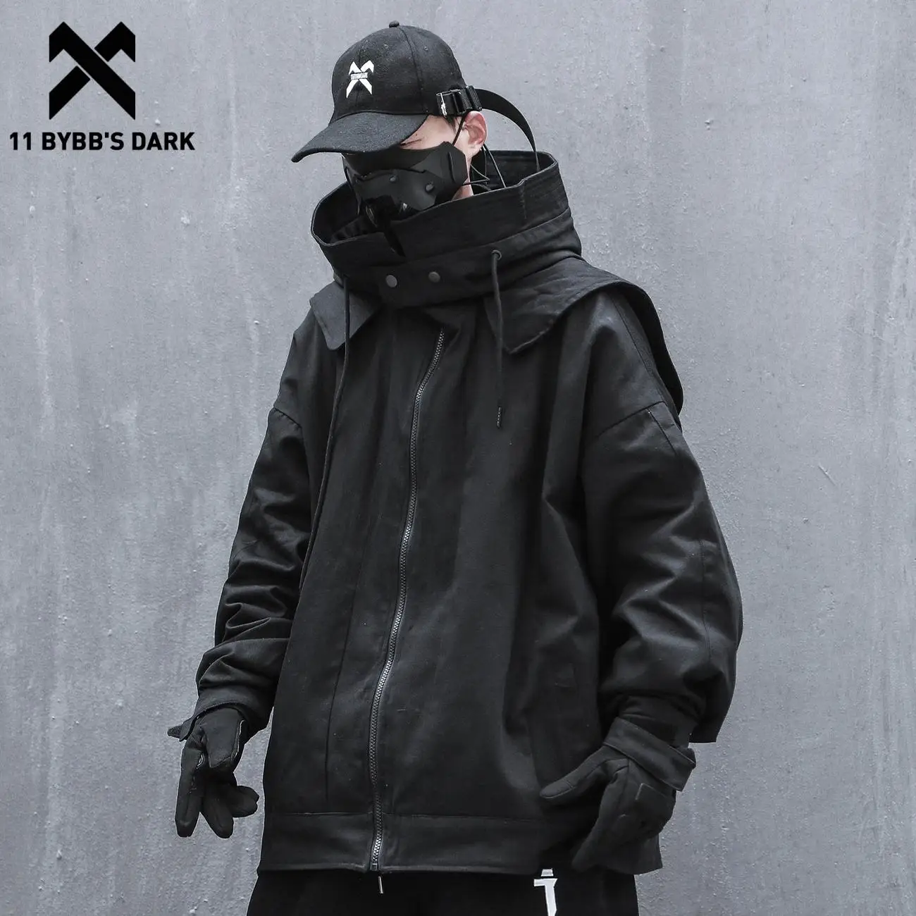 Ветровка с капюшоном 11 BYBB'S DARK куртка-карго высоким воротником Мужская Уличная