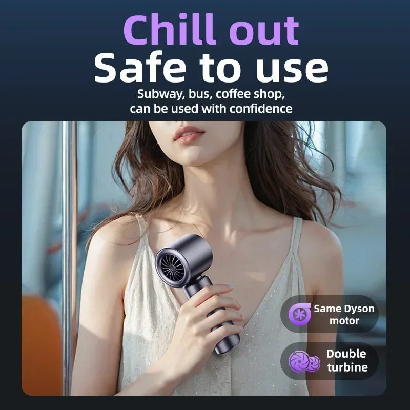 New Handheld Fan Usb Mini Portable Charging High Speed Turbo Fan Desktop Digital Display Strong Wind Force Small Electric Fan