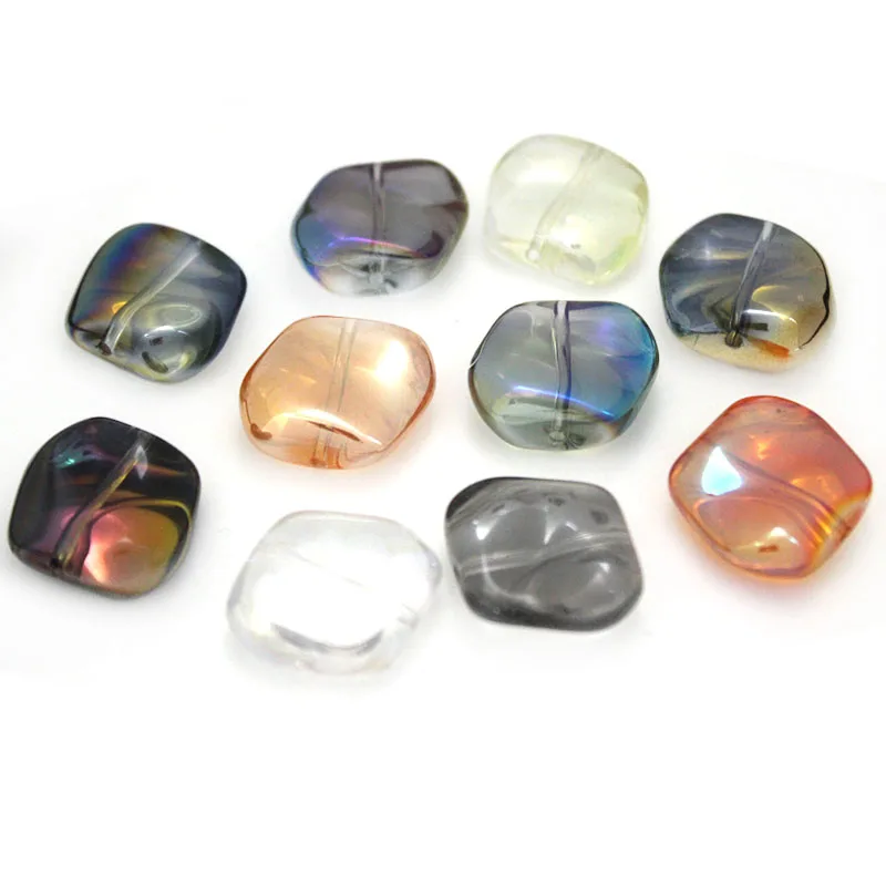 10 Teile/los Unregelmäßige Lampwork glasur Lose Spacer Perlen AB Überzug Zubehör Für DIY Ohrringe Halskette Schmuck Machen Lieferant