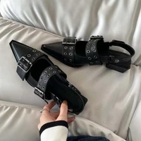 French Style Pointed Toe Mary Jane Shoes Retro Medium Thick Heel Shoes for Women with Skirts and Small Leather Shoes - Image 6