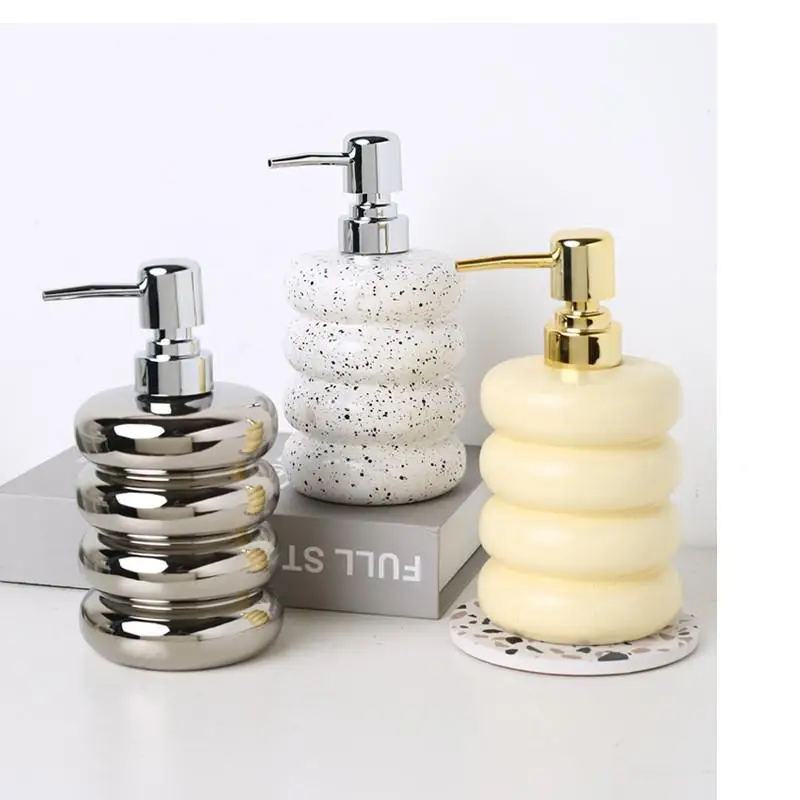 

Splash Ink In Circles Ceramic shampoo bottle Drain Soap Box The bathroom Gargle cup Soap Dispenser Household Soap Tray Ornament