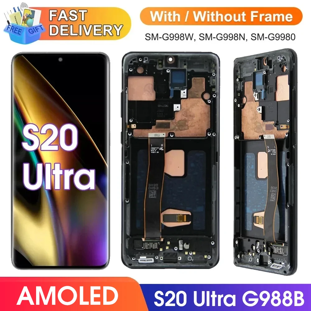 AMOLED-S20-Ultra-Screen-Display-with-Frame-for-Samsung-Galaxy-S20-Ultra ...