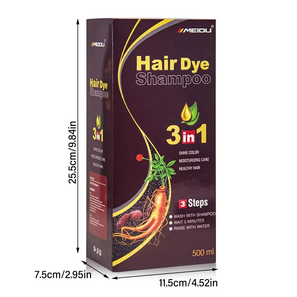 Instant Coloring 3 In 1 Shampoo Natural Black Color for Men Women Hair Dye Herbal Brown Purple Hair Dye Hair Dye Shampoo 6