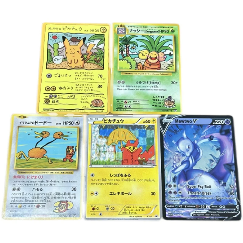 

5pcs/set Pokemon Exeggutor Pikachu Doduo Animation Characters Regular Card Anime Classics Game Collection Cards Toy Gift