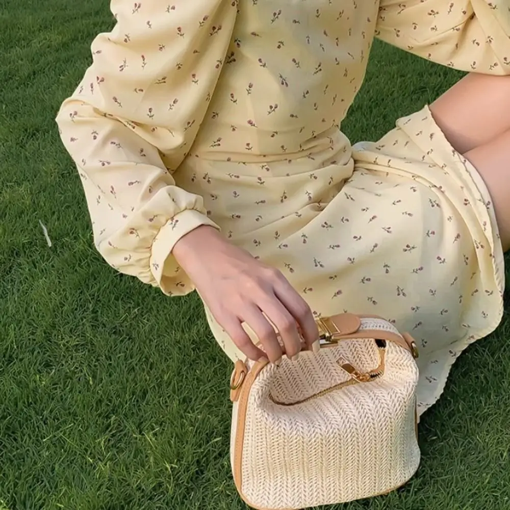 Straw Crossbody Bag For Women New Bohemian Small Knitting Summer Purse And Handbag Vacational Bucket Beach Bags