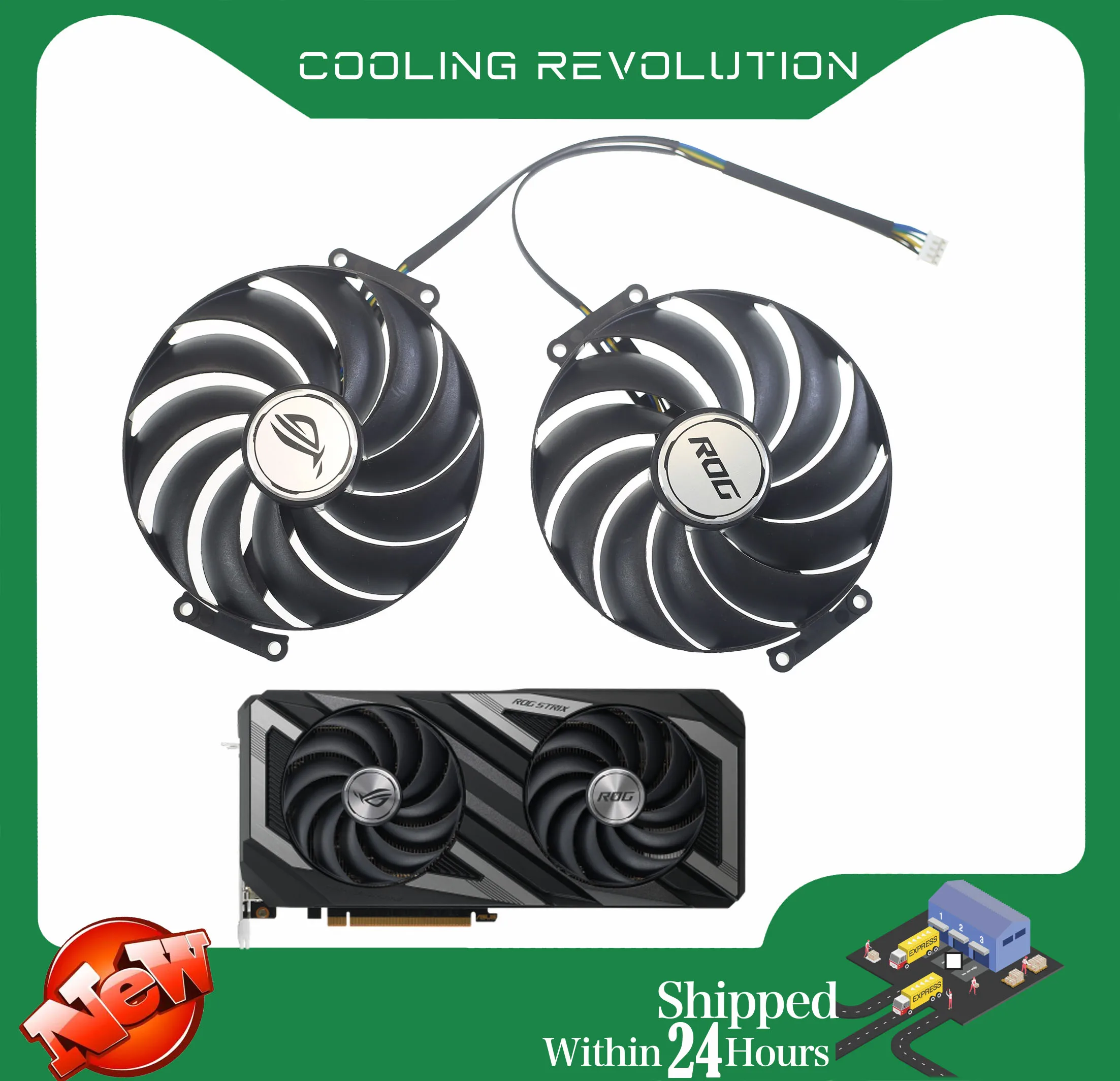 

98MM T129215BU DC12V 0.50AMP 4-Pin Graphics card fan For ASUS ROG Strix Radeon RX 6650 6600 XT 7600 OC Edition Gaming