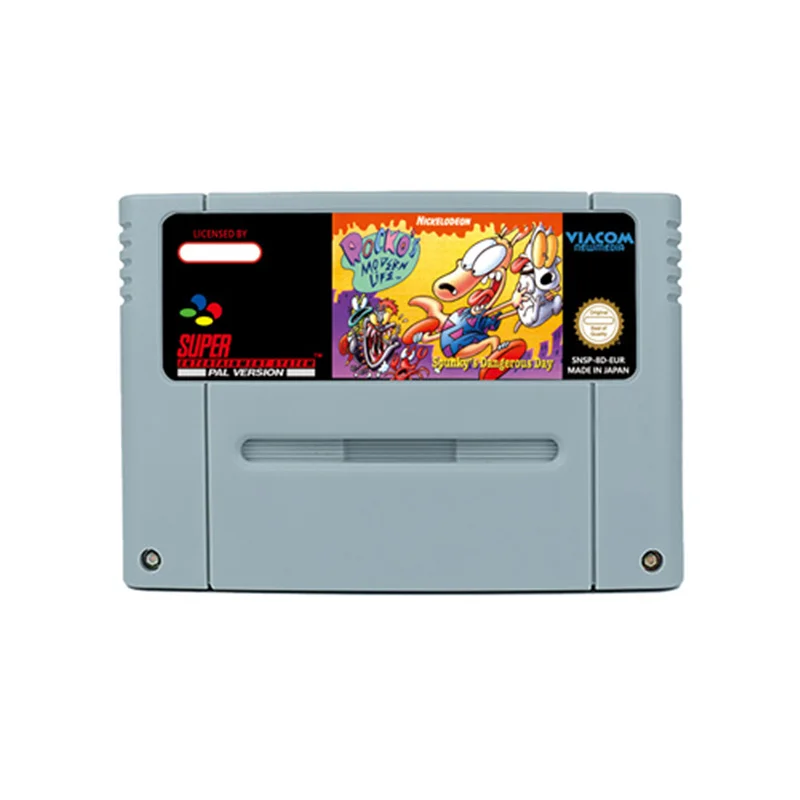 Rocko modern s vida moderna-jogo de ação dia perigoso de spunky para snes  16 bit