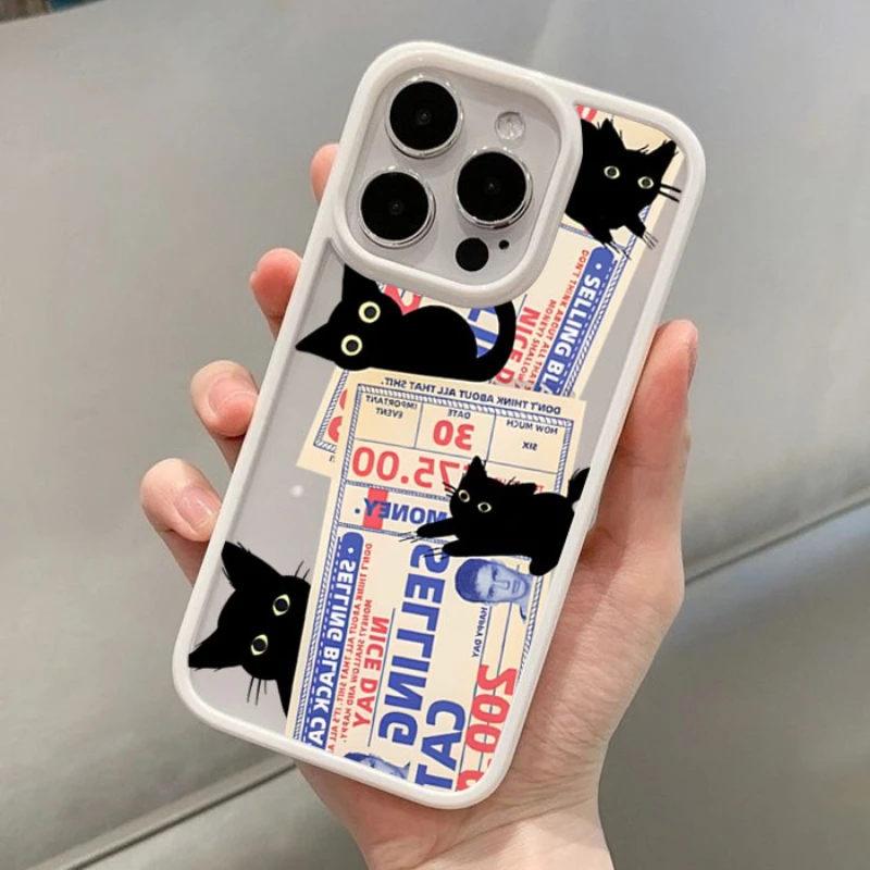 Doodle Angry Cat Shockproof Clear Phone Case