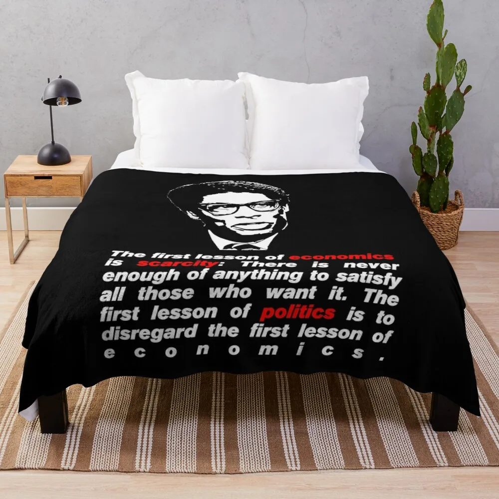 

Thomas Sowell quote on scarcity Throw Blanket Extra Large Throw blankets ands Dorm Room Essentials Plush Blankets