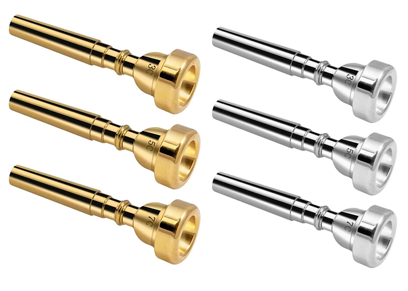 Trompetenmundstück 3C 5C 7C Silbervergoldung Design Trompete Professionell für Ersatztrompetenzubehör – Detail 1
