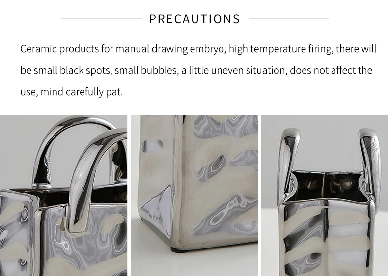 Cream Style Simple Nordic Binaural Bag Ceramic Decoration