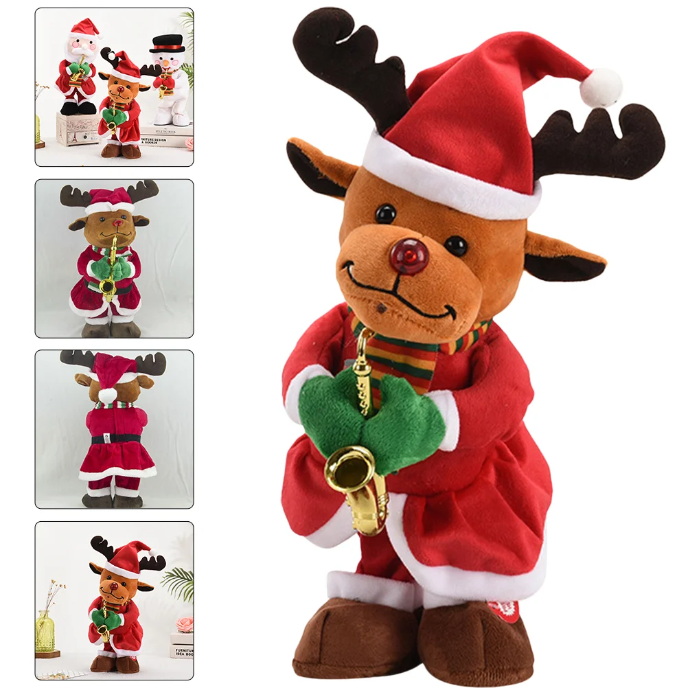 

Электрический Рождественский подарок, украшение, плюшевые игрушки лось, Пластиковые Музыкальные