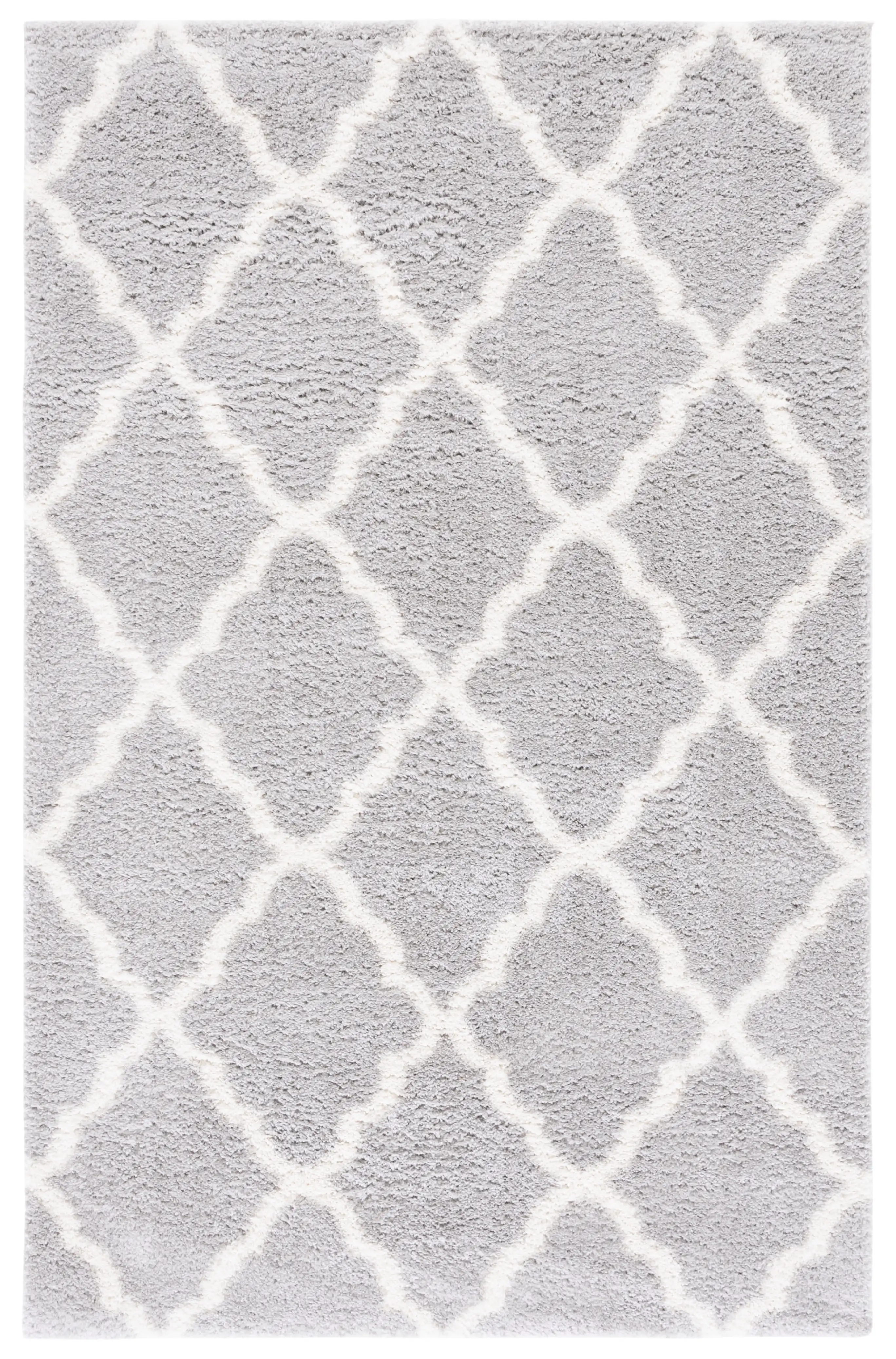

Mainstays 5' x 7' Gray/Ivory Plush Trellis Shag Area Rug