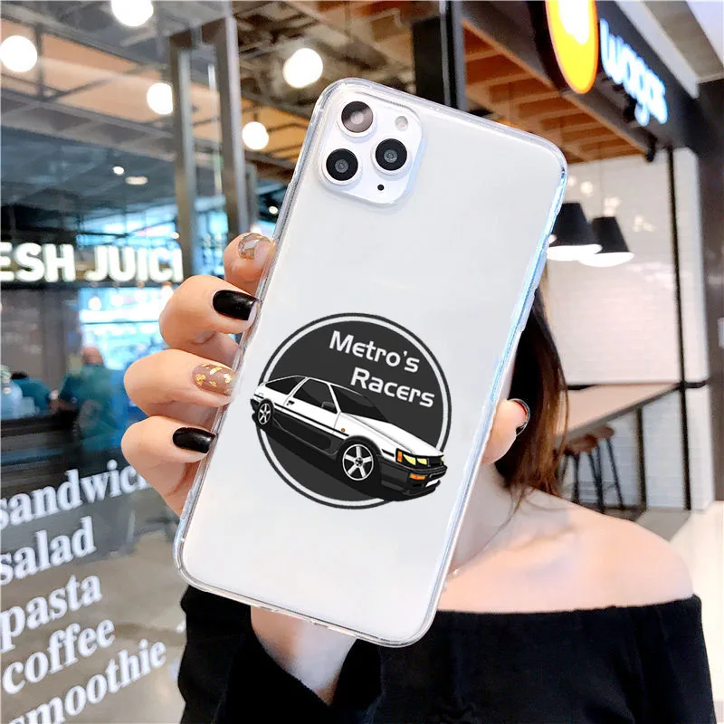 スマホケースデザイン 日本アニメ頭文字dドリフトAE86電話ケースiphone 13 12 11 14プロ
