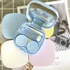 Contact lens case simple DIY square box portable beauty eye box companion dual box glossy storage box 3