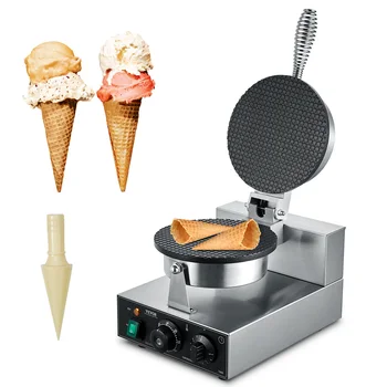 SucceBuy Electric Ice Cream Cone Maker Commercial Non-Stick Stainless Steel Egg Roll Mold with Temperature and Time Control 1