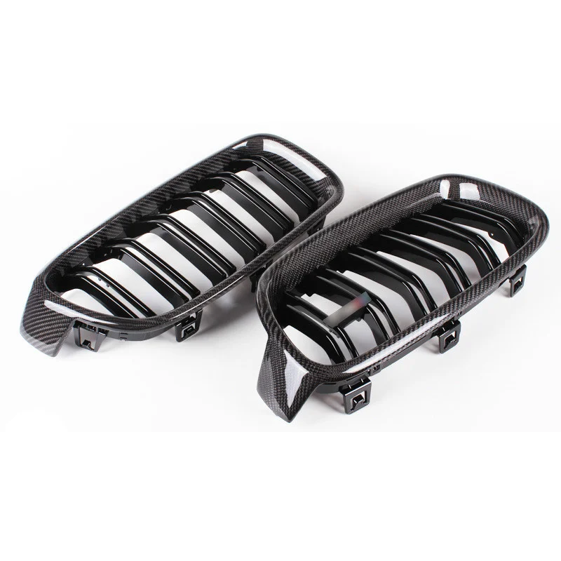

Racing Grills Two-line Three-color Carbon Fiber Bright Black Matte Black Air Intake Grille Fit For BMW 4 Series F32F33F36M3M4