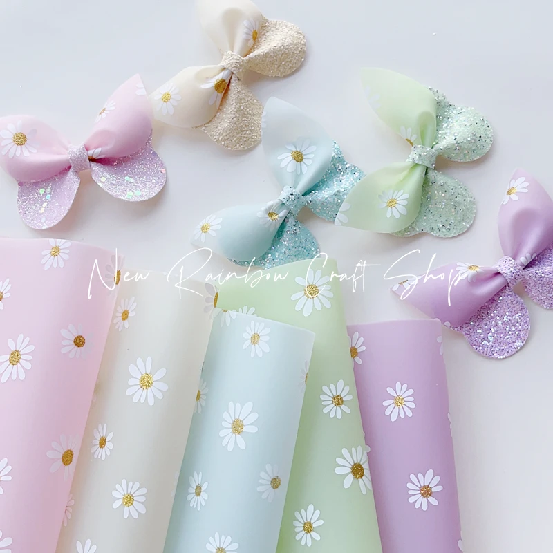 New Rainbow 5colors Pastel Jelly with Chunky Glitter Fabrics For making baby's hairbows, hairclips, decorations, Homedec