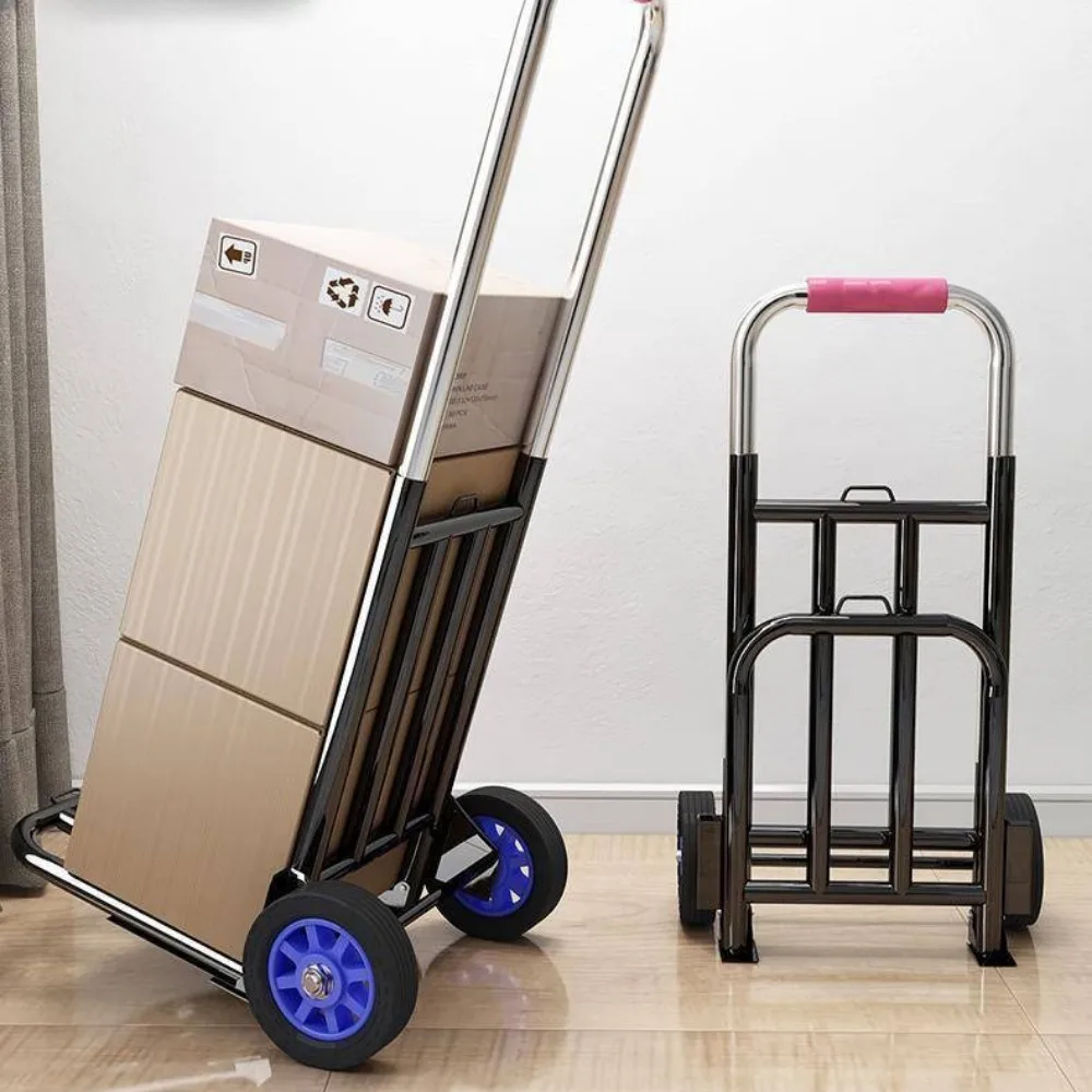 Portable Hand Cart Folding Hand Truck Portable Shopping Trolley Outdoor Climb Stairs Luggage Trailer Adjustable Cart Heavy Duty Foldable Hand Sack
