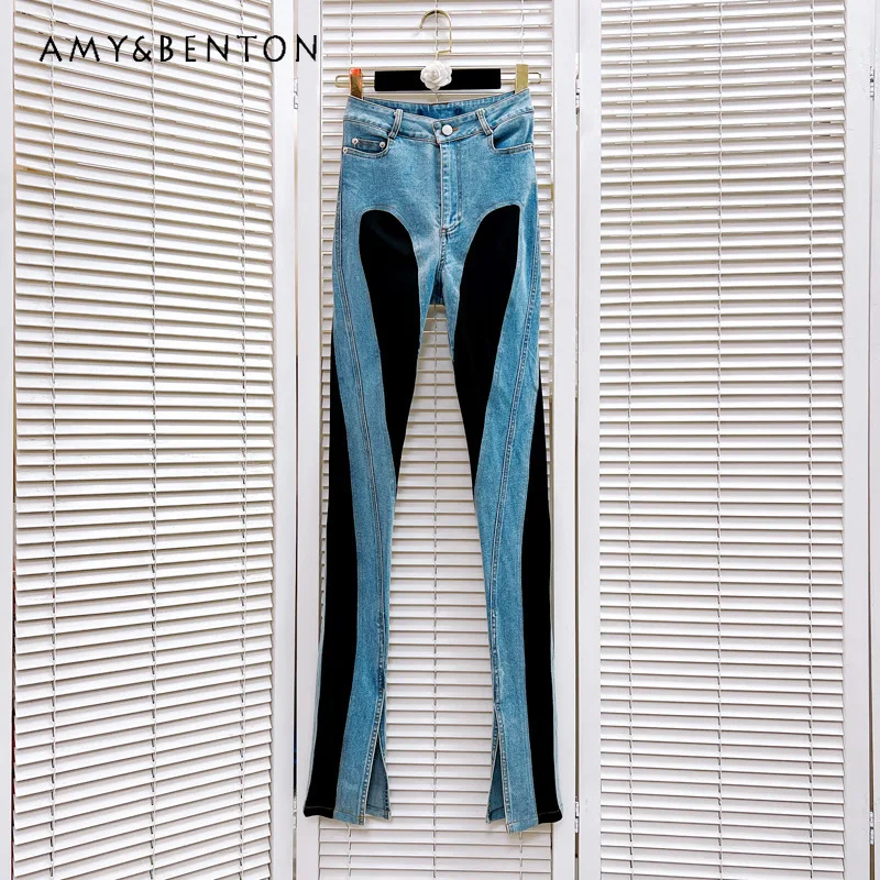 color-matching-pencil-denim-pants-new-high-end-american-style-retro-slimming-high-waist-contrast-color-skinny-pants-jeans