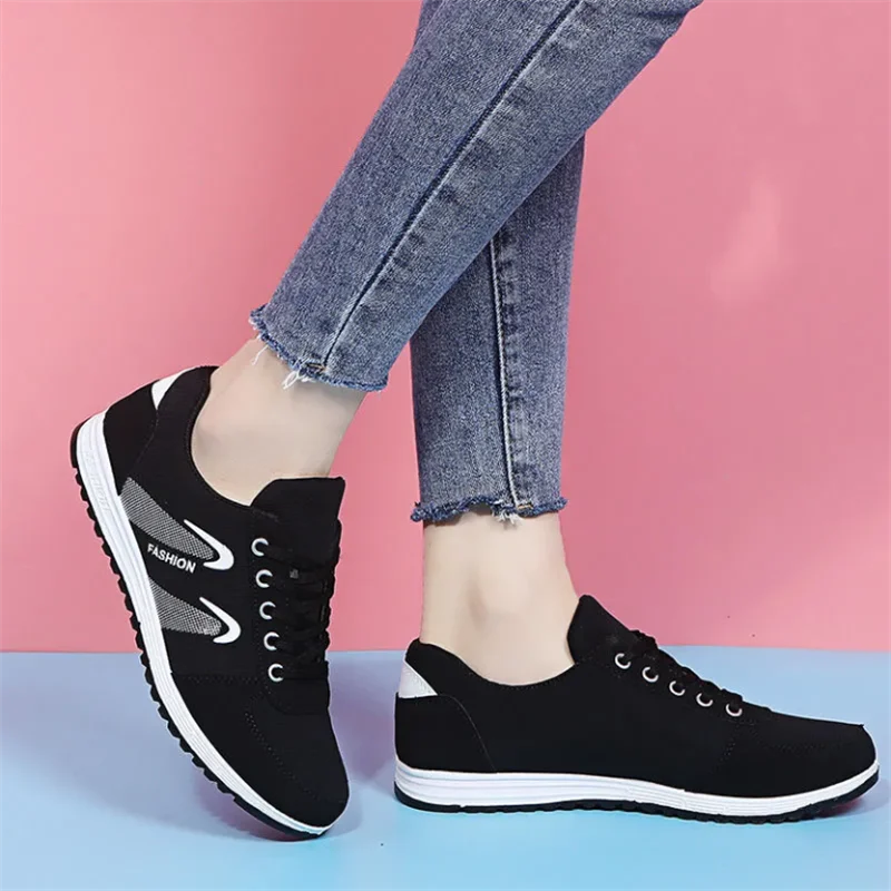 BlackCanvasShoesFemaleSlipSoftSoleCasualShoesRunningShoes