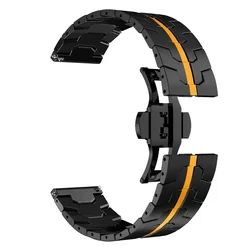 Premium 22mm Stainless Steel Strap - Ultra Metal Bracelet - KOSPET TANK T4 M4 (Black Orange)