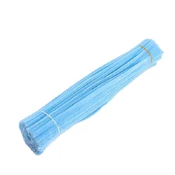Colorful Chenille Stems for DIY Craft Supplies - 100 Pack (Light blue)