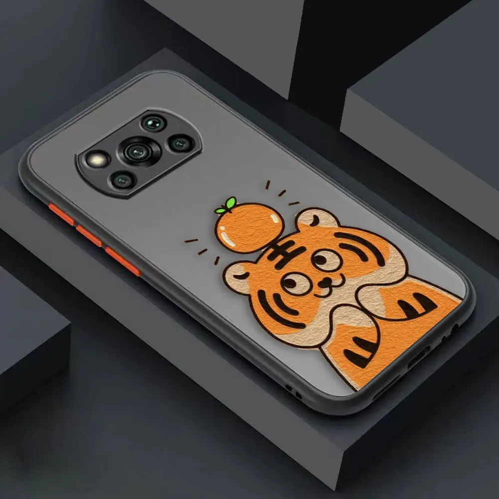 thumbnail image 1 of Matte Case for Xiaomi POCO X4 X3 X2 M4 M3 M2 F4 F3 GT F2 C40 CC9 PRO 4G 5G A3 MIX4 CIVI Case Funda Coque Shell Cute Little Tiger, 1 of 5