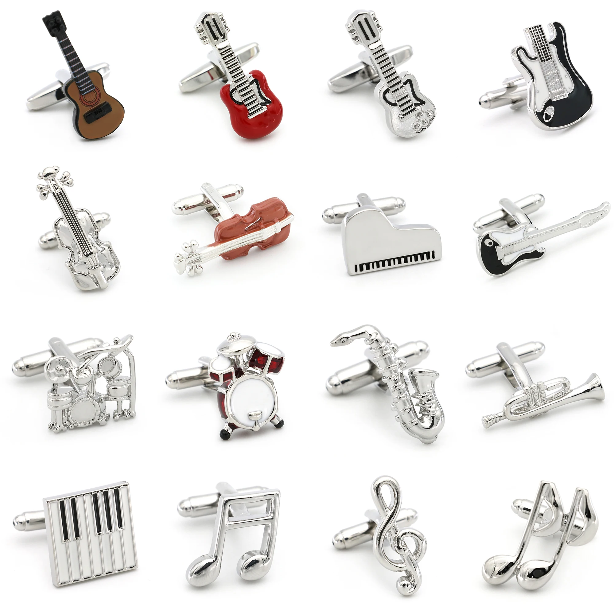 Crystal Cufflinks iGame Guitar Cuff Links Quality Brass Material Music Instrument Series Cufflinks For Wedding Men