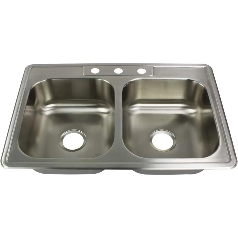 33-in X 22-in X 7-in For Kitchen Sink Brushed Finish Sinks Organizer Multifunction Strainer Waterfall Fixture Home Improvement 4