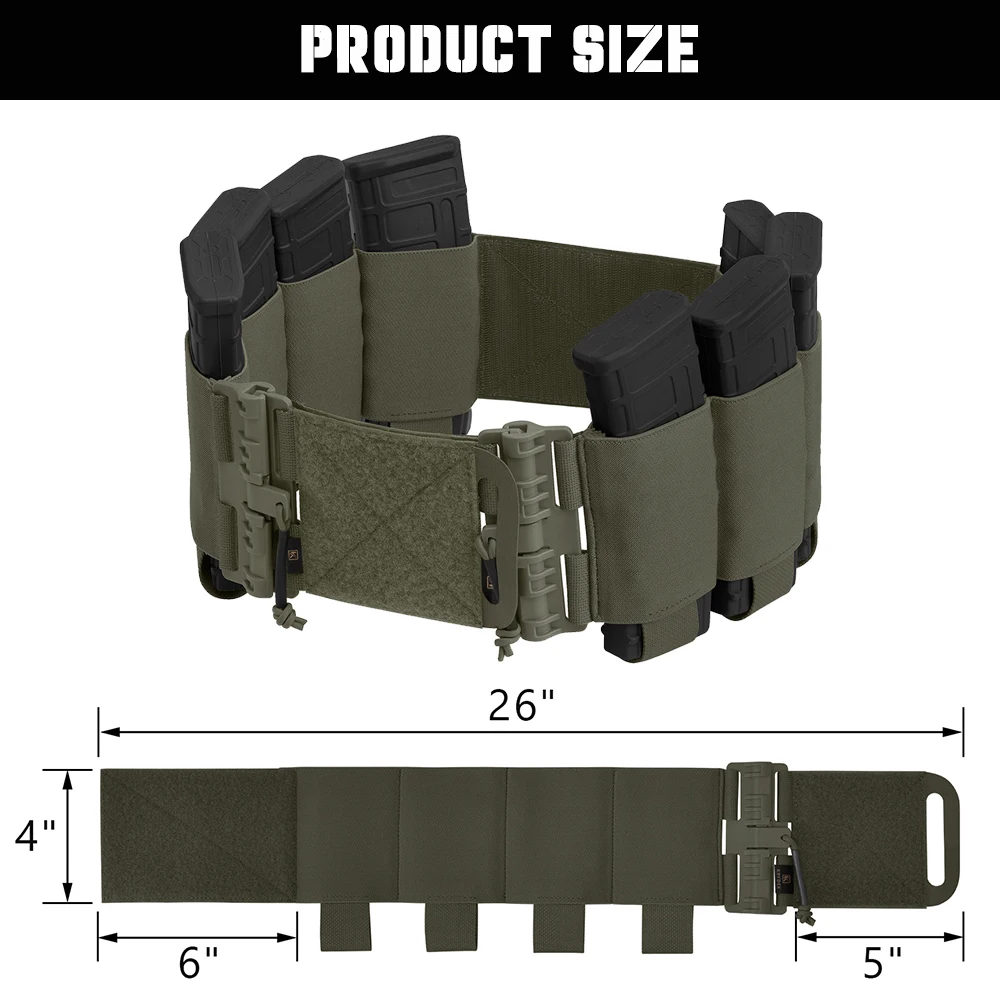 KKKKK　FC Cummerbund & SP Pockets KRYDEX 2Pcs/Set Tactical Quick Release Elastic Hook & Loop