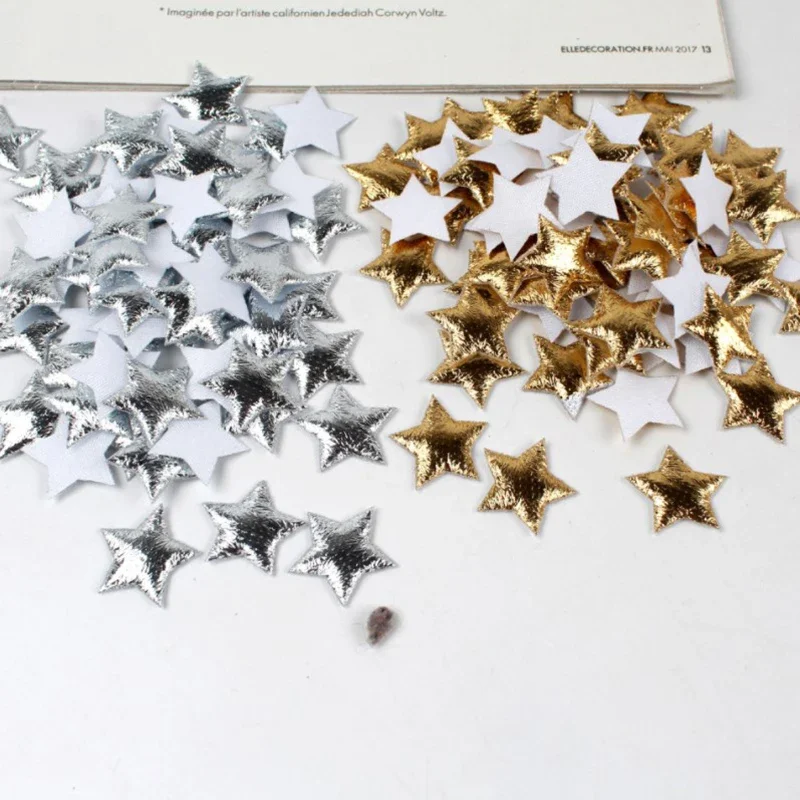 100 Stück goldene Sterne für Weihnachtsfeier, Dekoration, Schaumstoff, Sterne, DIY, Sammelalbum, Karten, Ornamente, Verzierungen, Zubehör – Detail 3