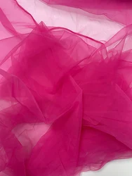 Elegant Red and Pink Tulle Mesh Fabric for Wedding and Bridal Wear (Rose red)