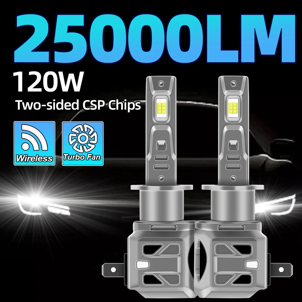 120W H7 светодиодный Canbus автомобильные фары лампы 25000LM H11 H4 H1 HB3 9005 HB4 9006 Turbo Противотуманные фары 6000K CSP чипы автомобильные лампы 12 В