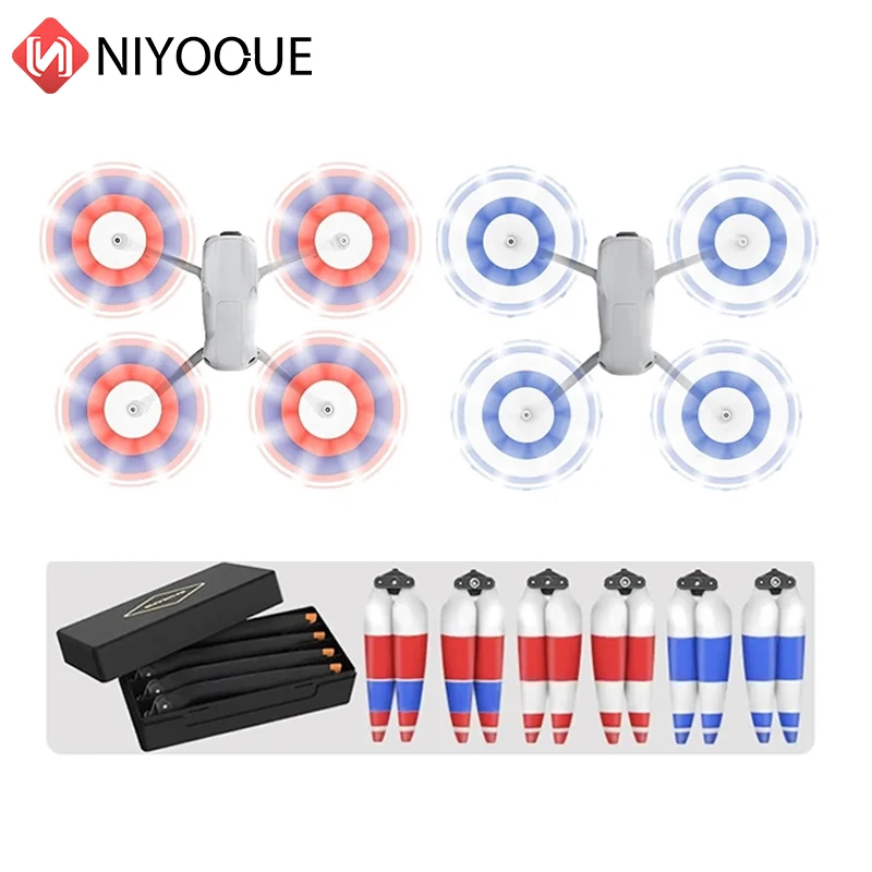 

8747 Low Noise Props Colored 8747F Propellers Crush-proof Case for DJI Air 3 Mini Travel Storage Case Accessories
