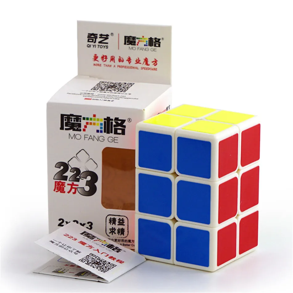 QiYi MoFangGe 223 Magic Cube 2x2x3 2x3x3 Black Color Professional Magics Speed Puzzle Cubes Kids Educational Funny Toys For Boys 6